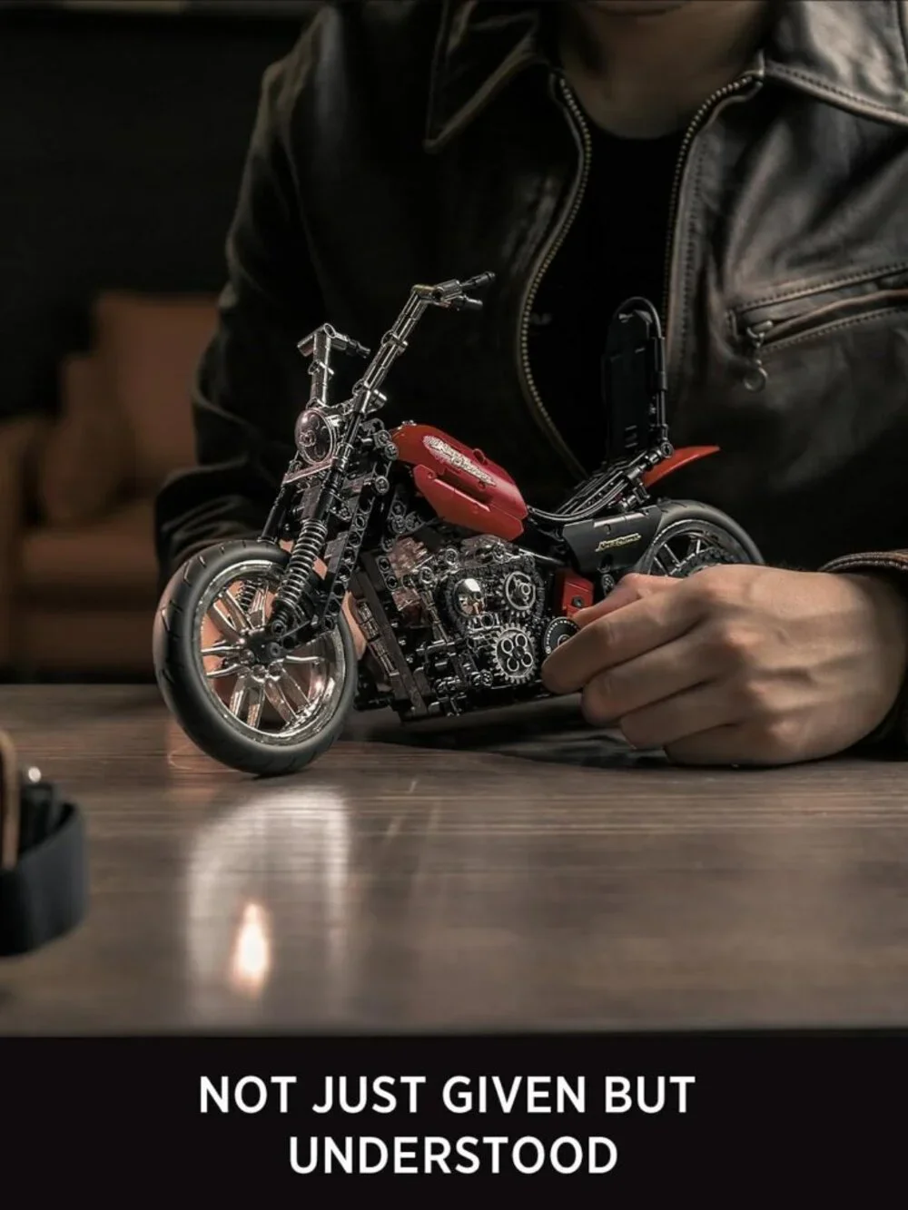 Motorcycle Building Set for Kids - Creative Chopper Model Kit, STEM Toy, NF10308
